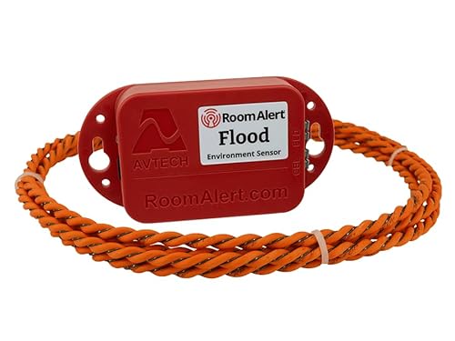 Room Alert Flood Sensor w/ 8' Flood Cable - Get Immediate Notification of Water Leaks and More
