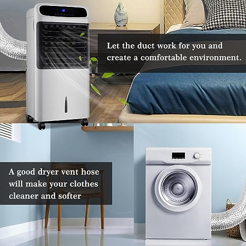 Image of Omont Dryer Vent Hose 4 Inch 5FT Flexible Dryer Ducting Tube Air Duct Aluminum Insulated Flex Hose Kit Indoor Outdoor