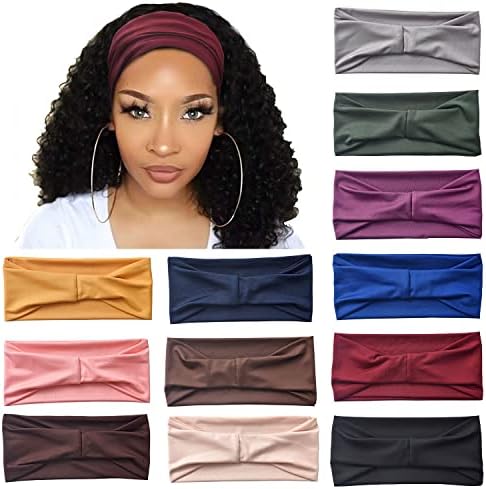 4 Pack Athletic Tiedye Headbands Boho Wide Stretch Non