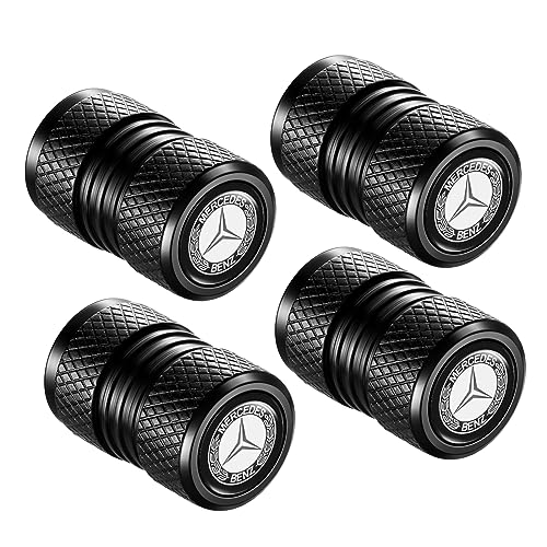 Image of Tire Valve Stem Caps, Compatible with Mercedes Benz Series Stem Cap Universal Car Air Cover Car Accessories for Cars, SUV, Truck, Motorcycles 4pcs （Black）