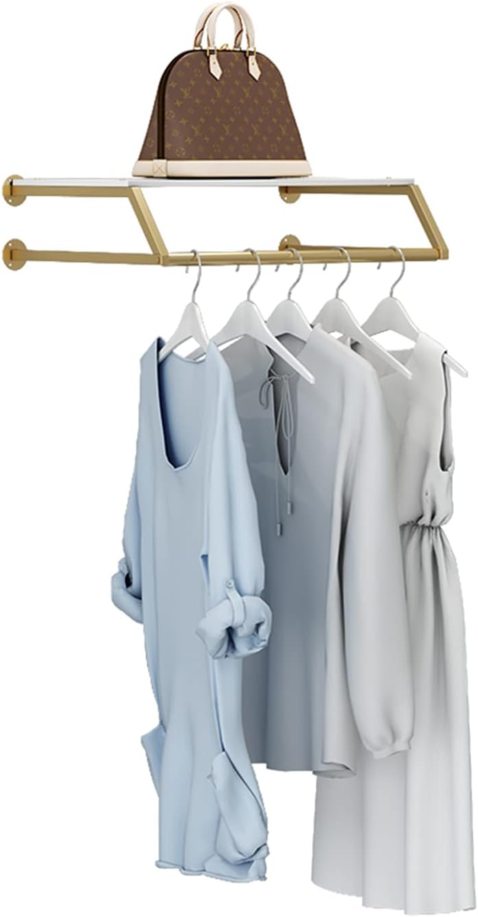 XIAOXIAOClothing Rack Clothing Store Display Stand Wall Hangers Heavy-Duty Clothes Rail Strong Load-Bearing Hanger Storage Hanging Syncretic Used In Clothing Stores(Size:80x31x9cm,Color:black)