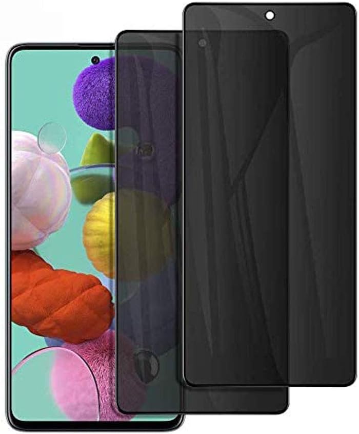 【2 Pack】 for Samsung Galaxy A51 Privacy Glass Screen Protector - 9H Hardness Anti Scratch Tempered Glass Anti Spy Privacy Screen Protector for Samsung Galaxy A51