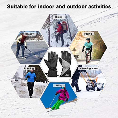 image for LANYI Winter Gloves Mens Women Ski Waterproof Thermal Snow Gloves Thin
