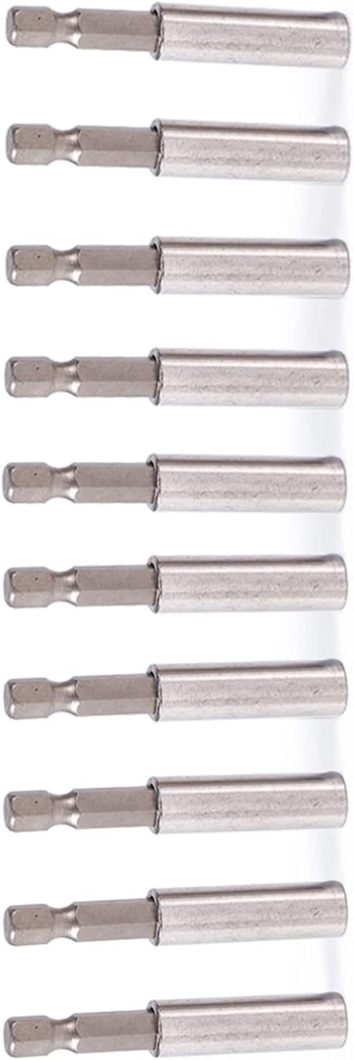 Bit Holder, Precision Good Concentricity, Hex Shank Extension, 1/4 Inch 10Pcs, for Pneumatic Electric Drills, Screwdrivers, DIY Enthusiasts, Automotive Mechanics, Construction Work