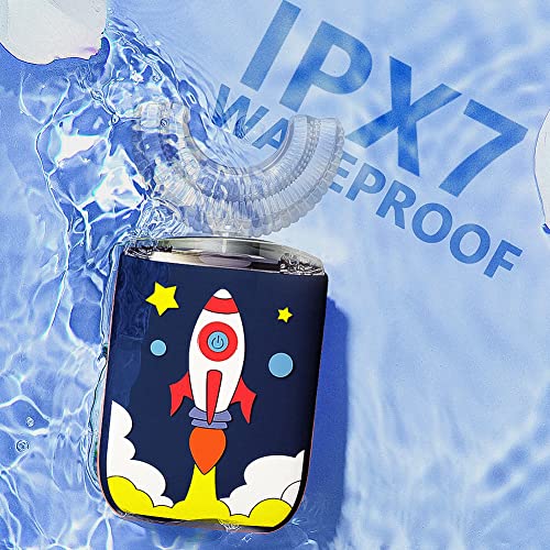 Image of Kids Electric Toothbrush U Shape Dinosaur Ultrasonic Automatic Toothbrush with Replacement Soft Bristles Heads Six Modes 360Oral Cleaning IPX7 Waterproof Smart Rechargeable Toothbrush