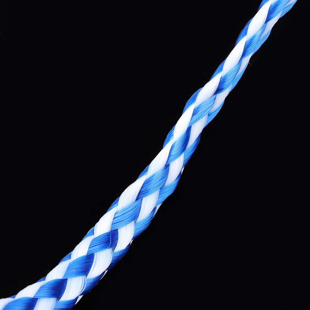 Fdit Corde de sécurité de Piscine de 5 M, Ligne de Flottaison avec Corde Tressée en Nylon Blanc et Bleu, pour Délimiter Les Couloirs de Nage et Les Zones dangereuses.