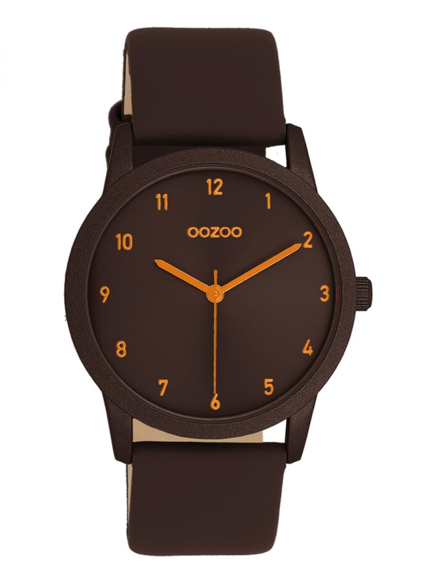 Oozoo C11649 Armbanduhr 38 mm Braunes Lederband Japanisches Quarzwerk Mineralglas