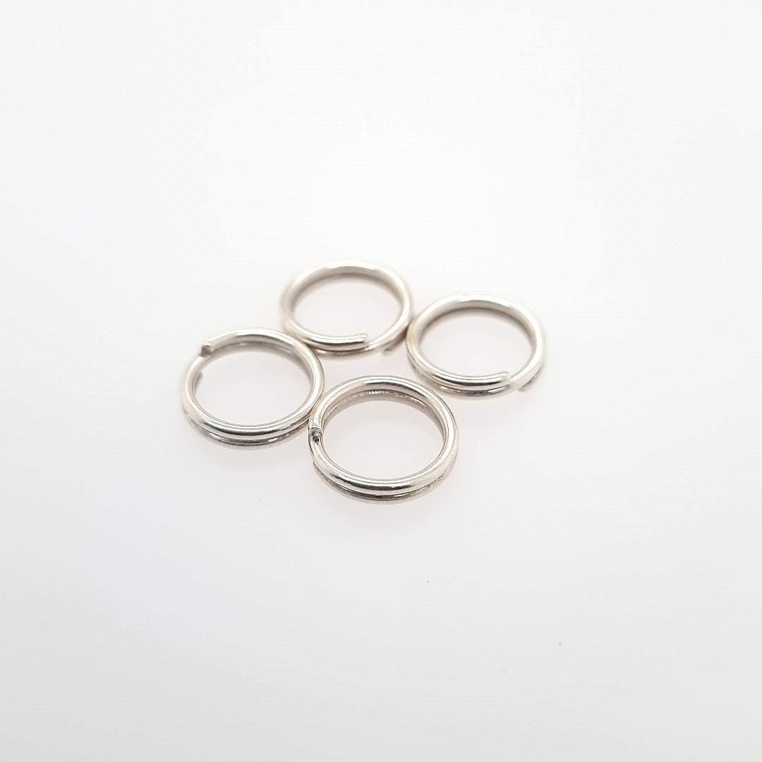 4pcs Sterling Silver Round Split Ring 10.0mm Jump Ring Connector for Charms and Jewelry Finding by CRAFT WIRE