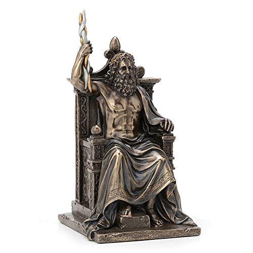 Estatua Zeus con Rayo Acabado Bronce 20.6 cm miniatura 4