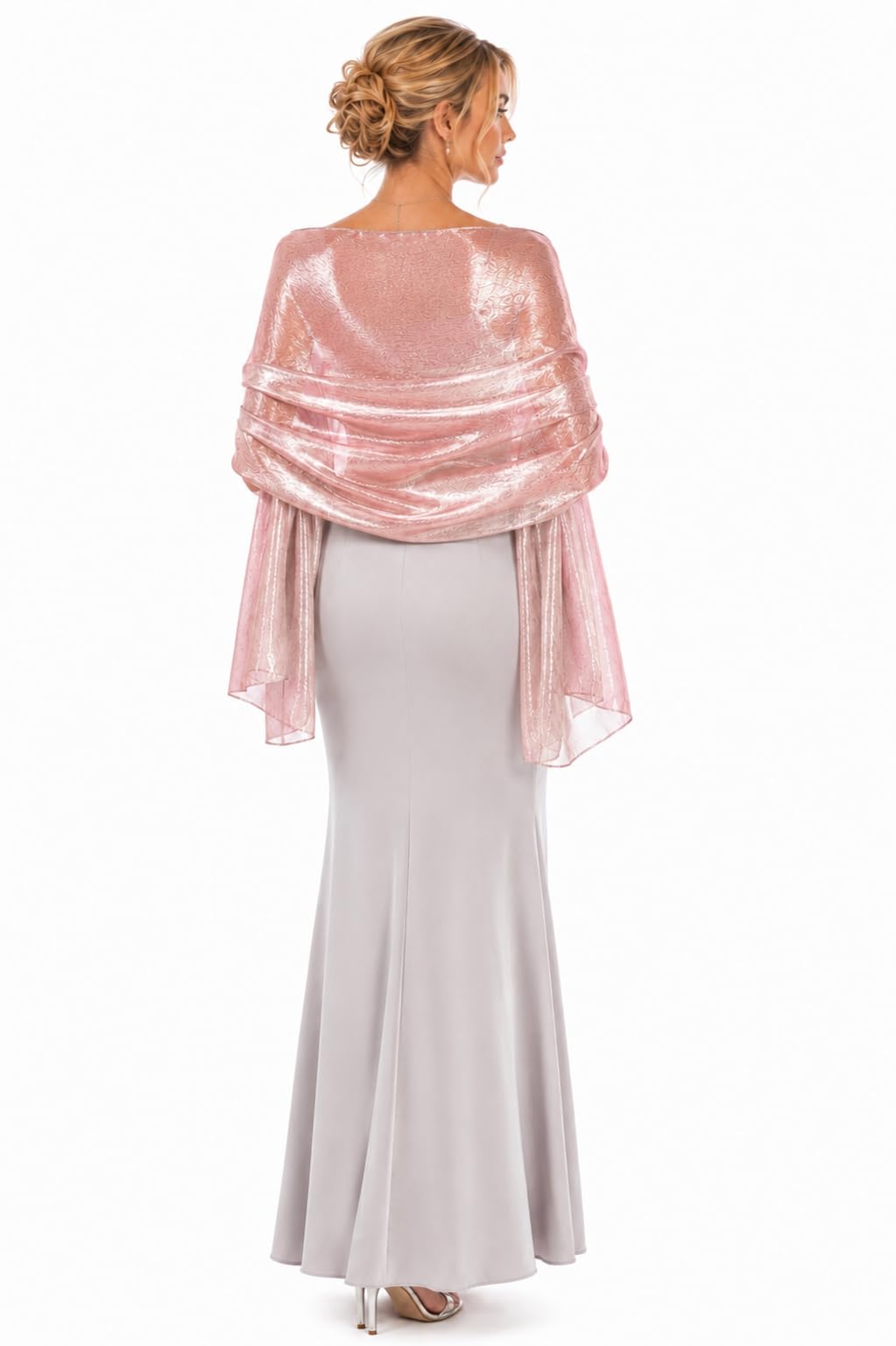 Central Chic Silky Pashmina Iridescent Wrap Stole Shawl For Weddings Bridal Bridesmaids Proms & Parties 24 Colours