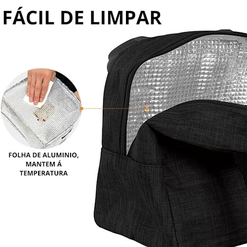 Bolsa Térmica Para Marmita ou Lancheira Com Capacidade De Até 6 Litros Fitness Viajens Cor Cinza