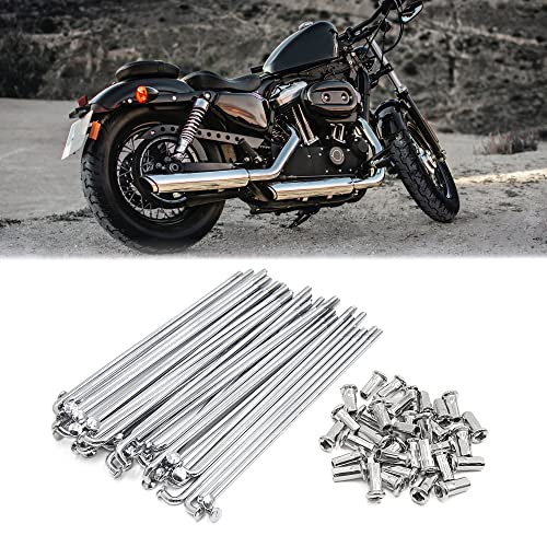 sourcing map 36Stk 4mm Gewinde Durchmesser 170mm Länge Motorrad Rad Speichen mit Nippel