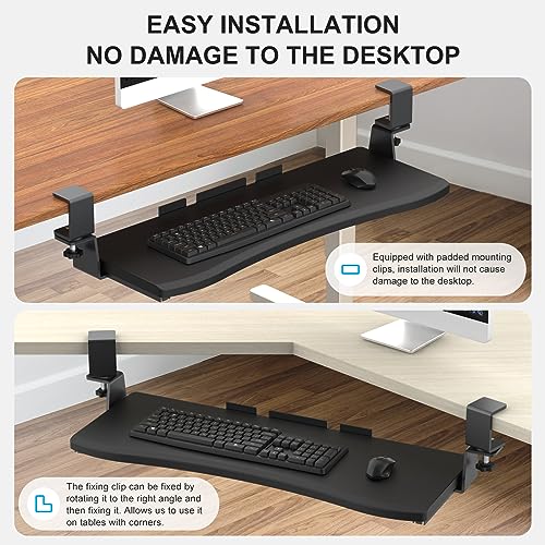 Letianpai CHANG-JPT-B Keyboard Tray Under Desk Pull Out Keyboard & Mouse Tray thumb #1