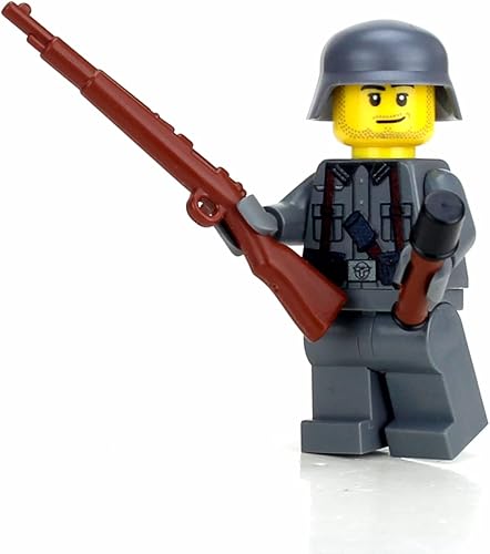 Miniatura 2 de Battle Brick Minifigura de soldado alemán Kar98 WW2  Impreso en los Estados Unidos  Minifig militar genuino  1.6 pulgadas de alto  Gran regalo para