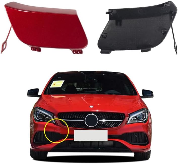 Car Front Bumper Tow Hook Cover Compatible with Mercedes-Benz CLA Coupe W117 Facelift AMG Line for CLA180 CLA200 2016-2020 with AMG Line Package Edition Trailer Cover Cap 1178856900 Towing Eye Cap