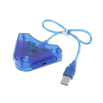 PS2 Gamepad to PC - 2 Player Converter to Play Gamepad on Computer - USB Joypad Converter for Upto 2 Controllers - PS2 to PC USB