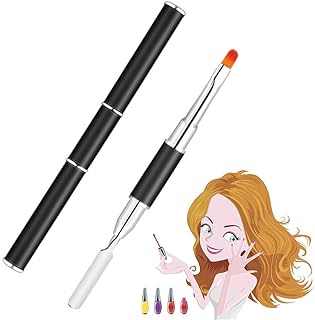 Dual-Ended Poly Gel Brush & Picker, 2 In 1 Poly Gel Nail Brushes Stainless Steel Acrylic Poly Gel Nail Brushes, Polygel Manicure Nail Tool for Poly Gel UV Builder Gel Nails Extension Nail Art Design