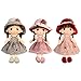 ikasus Soft Baby Doll with Clothes, 17.7 Cute Rag Doll Ragdoll Plush Stuffed Toy with Hat Skirt Handmade Princess Plush Toy Baby Girls Sleeping Partner Doll Xmas Birthday Gift