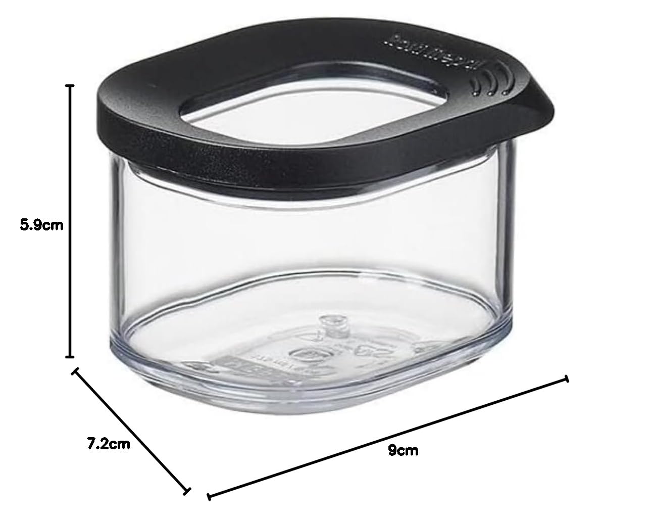 Mepal Transparente Vorratsdosen mit Deckel Mini - Lebensmittelbehälter Rechteckige - Küchenorganizer & Aufbewahrungsbox aus Kunststoff - Vorratsbehälter Luftdicht & Stapelbar - 175 ml - Black