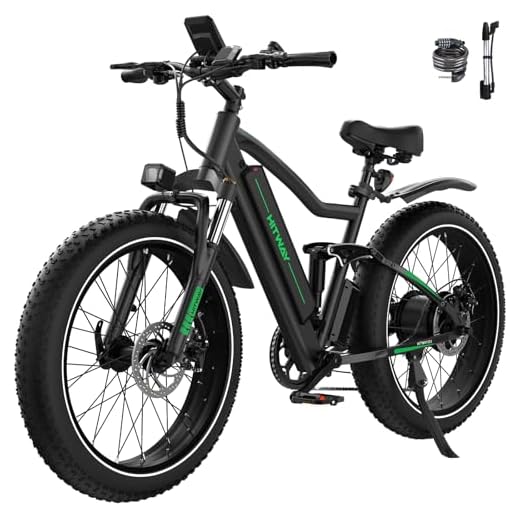 HITWAY Bicicleta eléctrica 26 * 4,0" Fat Tire, 250W 48V15Ah/16Ah Batería de Litio, Alcance 55-150KM, con Sistema 7 Bicicleta de montaña,E-MTB Adultos Urbana