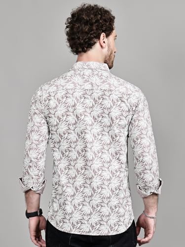 Image of Majestic Man Printed Pure Cotton Slim Fit Casual Shirt