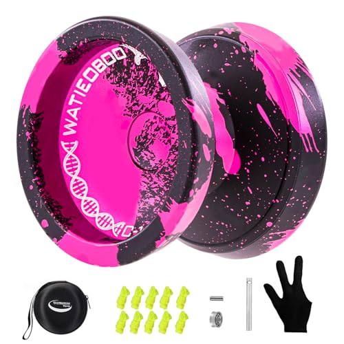 WATIEOBOO yo yo Professional Responsive Yoyo for Kids 8-12 Unresponsive Yo yo for Adults Beginner Friendly Fingerspin Trick Pro Yoyos with Yoyo Accessories (Black Pink)