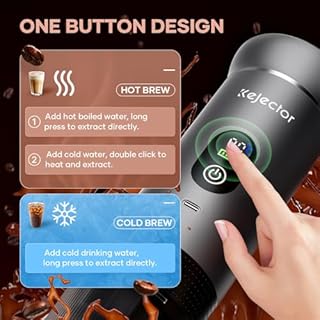 Portable Coffee Maker Espresso Machine Small Electric Battery Operated Coffee Cup Mini Espresso Machines Self-Heating Car Travel Espresso Pod Maker, 3-IN-1 Ground Coffee & NS Capsule Hiking Camping