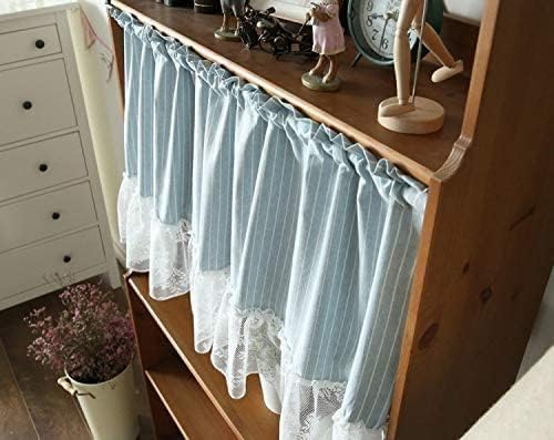 Cafe Curtains Curtain Short Linen Japanese Curtain obscuring dust Coffee Kitchen Door Cabinet Sink Half Draperies 1pcs,A,W130xH100cm(51x39inch)