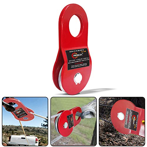 Rugcel Winch 10T Heavy Duty Recovery Winch Snatch Block, 22000Lb Capacity #TOP2