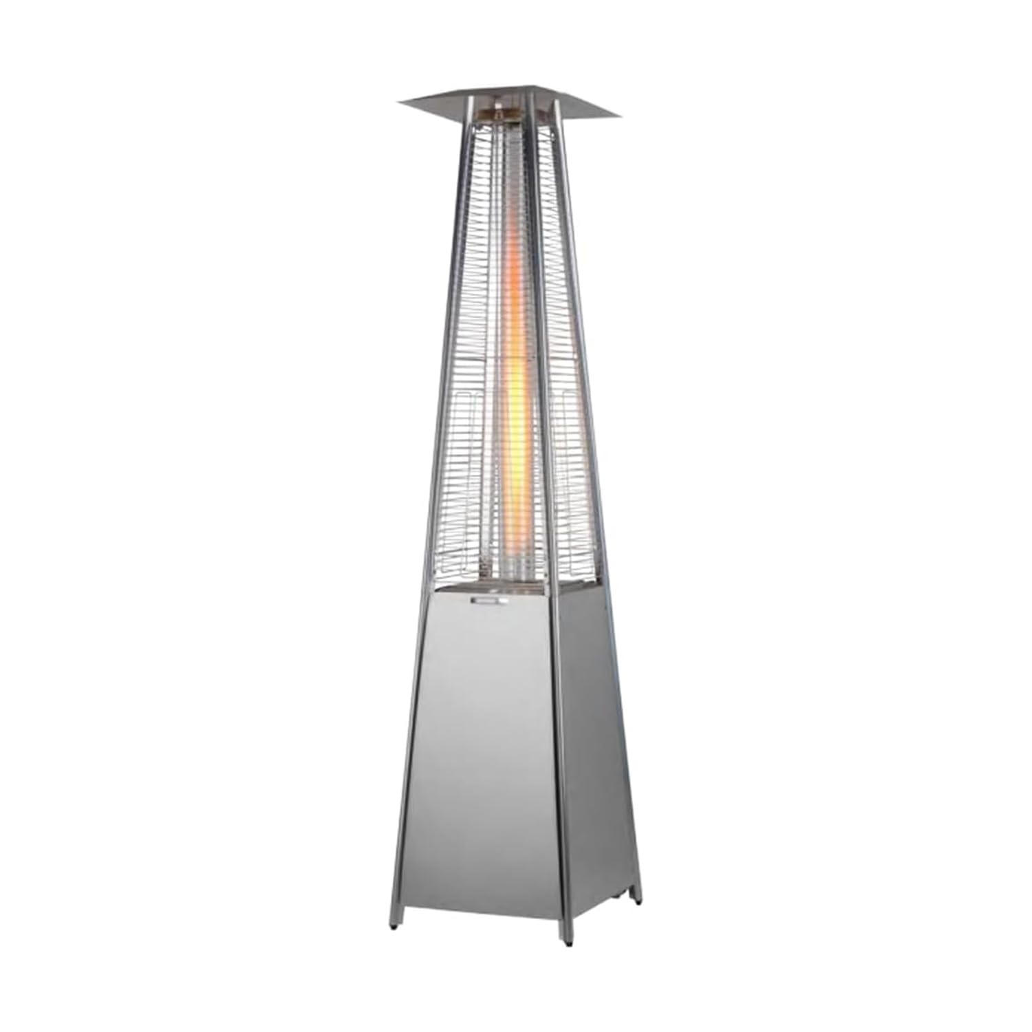 Avilia – Stufa Piramidale a Gas da Esterno Aura 12kW con Accensione Piezoelettrica e Termostato Regolabile per Terrazze e Giardini, Funzionamento con Bombola GPL o Butano, Design Moderno - Grigia