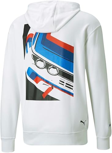 Miniatura 4 de PUMA Hombres Bmw M Motorsport declaración sudadera con capucha casual ropa de abrigo bolsillos casuales - blanco