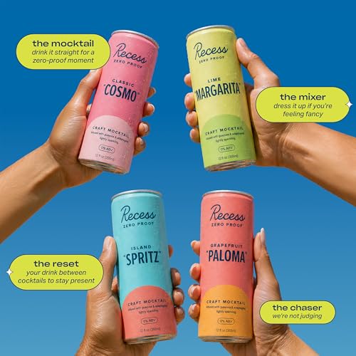 Image of Recess Zero Proof Non-Alcoholic Mocktail Sampler, 12 Pack
