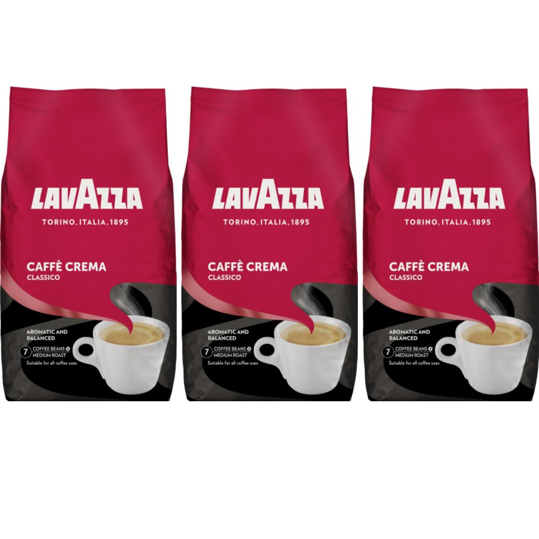 Lavazza Caffe Crema Classico Bohne Bohnen Coffee Kaffee 1000 gramm x 3 STÜCK