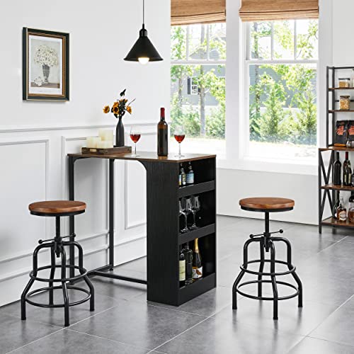 Topeakmart-Vintage-Industrial-Bar-Stool-Rustic-Bar-Stool-Round-Wood-Metal-Stool-Counter-Height-Stool-for-Kitchen-Restaurant-Bar-Brown Topeakmart Vintage Industrial Bar Stool Rustic Bar Stool Round Wood Metal Stool Counter Height Stool for Kitchen Restaurant Bar Brown