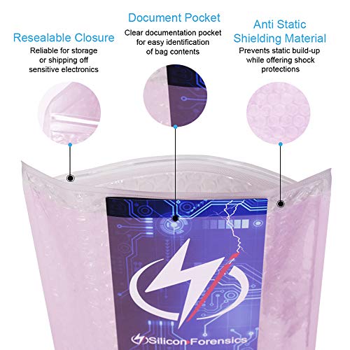 Anti Static Bubble Bags, Resealable Static Shielding Bag, Reusable For Sensitive Electronic Components (Large Qty 100) #TOP6