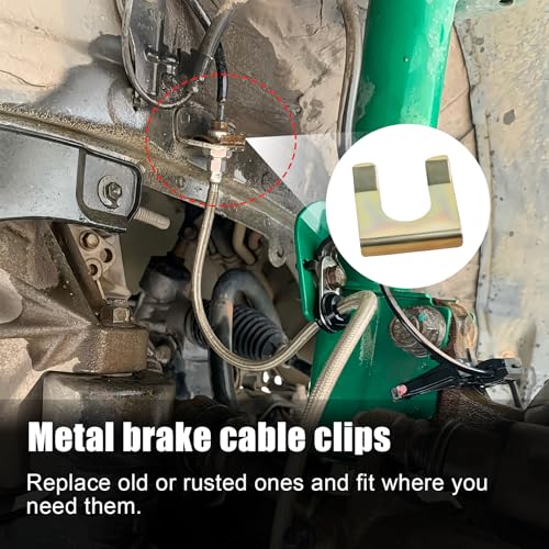 EKUWU 15 PCS Brake Line Clips, Metal Brake Line Bracket, U-shaped, Metal Universal Car Fuel Cable Clip, Replacement Hose Retaining Clamp for Car, Truck, Vehicle, Motorcycle - Thumbnail 3