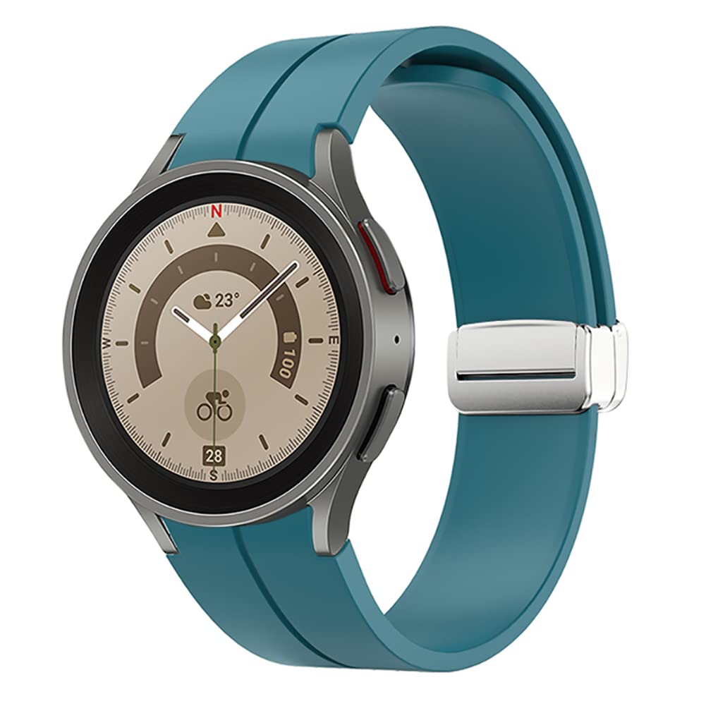 Magnetic Silicone Band For Samsung Galaxy Watch Band 6/5/4 40mm 44mm/Galaxy Watch 6 Classic 43mm 47mm/Watch 5 Pro 45mm/Watch 4 Classic 42mm 46mm, 20mm Silicone Band Bracelet Sport Strap Women Men