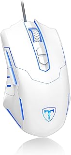 WEEMSBOX Gaming Mouse, Wired Gaming Mice [Breathing RGB LED] [Plug Play] High-Precision Adjustable 7200 DPI, 7 Programmable Buttons, Ergonomic Computer USB Mouse for Windows/PC/Mac/Laptop Gamer-White