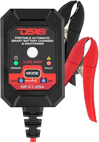 DS18 INF-C1.25A 1.25A Cargador de batería inteligente de coche, cargador automotriz de 6 V y 12 V, mantenedor de batería portátil, cargador disponible en Yaxa Peru