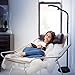 Brightech Litespan - Bright LED Floor Reading Lamp for Over Chair Crafts and Reading, Estheticians' Light for Lash Extensions, Adjustable Standing Lamp for Living Room, Bedroom, Office - Jet Black