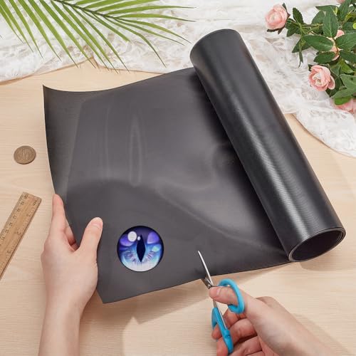 NBEADS Fursuit Eye Plastik Mesh, 1.5mx30cm Bedruckbare PVC Mesh Blätter 0.3mm Dickes Schwarzes Plastiknetz für Pelzkostüme Rollenspiel Pelzanzüge Bildhauerei Requisiten Basteln, Loch: 0.5mm