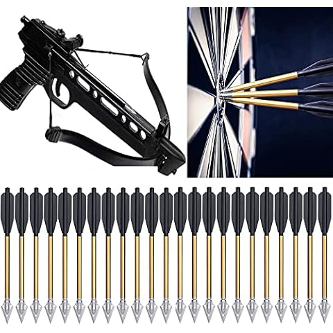 YAMAXUN Mini Crossbow Bolts 6.3 Inch Crossbow Arrows Aluminium Crossbow Bolts Arrows for 50-80 Lbs Pistol Crossbow Precision Target Practicing Shooting Small Hunting Archery - Not Contain Crossbow Cover