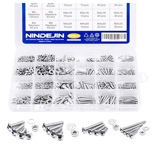 880Pcs M2 M3 M4 M5 Edelstah Schrauben Schrauben Muttern und Unterlegscheiben Sortiment Kit der mit Aufbewahrung flach Fall Box +Schraubenschlüssel (Inbus-Kopfkappe Schrauben)