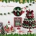 Lucift DIY Crochet Christmas Tree Kit,Handmade Holiday Decoration Set, Beginner Christmas Kit,Tree Bow Pearl Embellishment,Christmas Craft Kit with Hook,Beads & Instructions (Red+Green)