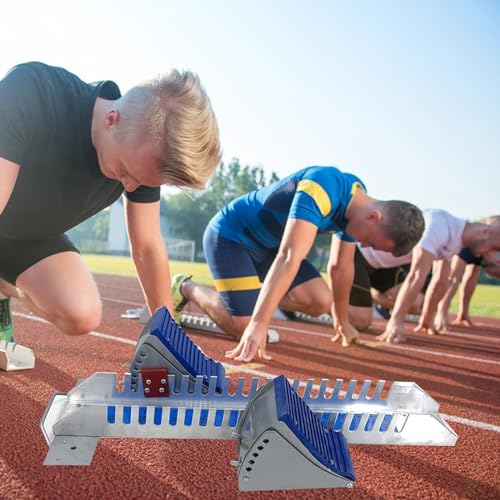 Vaolvpant Aluminum Starting Blocks with 6° Adjustable Angle for Runners Track and Field 25 Inch Portable High-end Premium Equipment(Blue) - Thumbnail 5