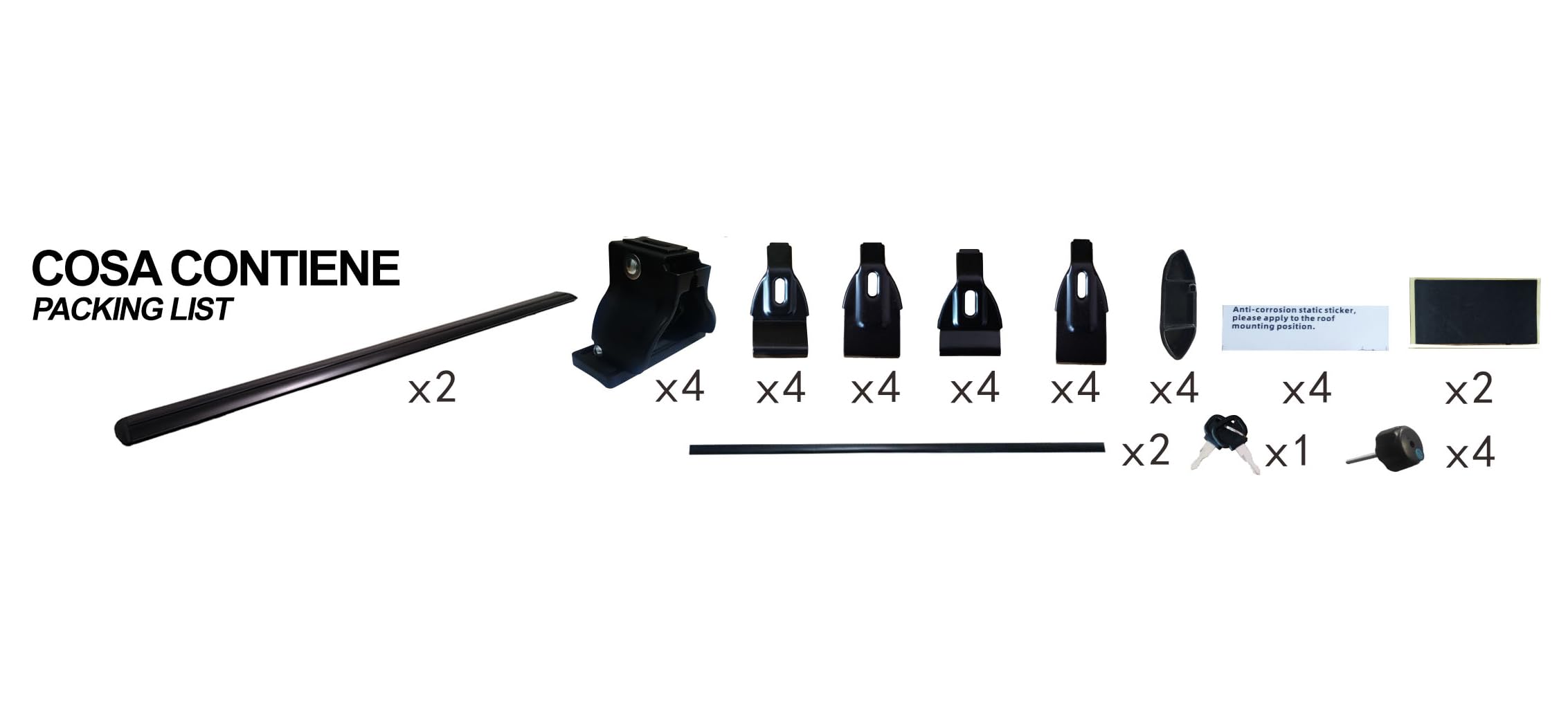 Rebeca Shop® Barre Da Tetto Portapacchi Universali Con Serratura Antifurto Nero Adatte Per Auto Con Tetto Liscio Senza Barre Longitudinali O Rails 130-140cm (Barre 130cm (LS22)
