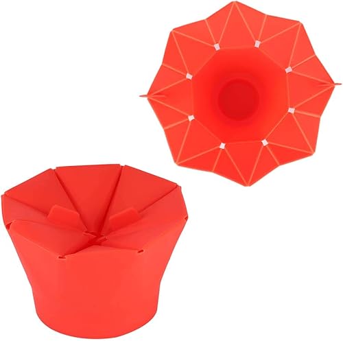Miniatura 8 de Plegable microondas horno palomitas de maíz tazón rojo silicona palomitas fabricante fácil de usar herramienta de cocina casera