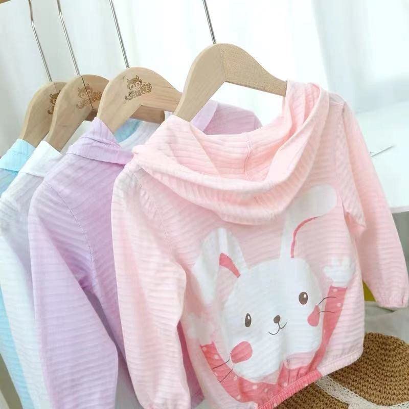 Image of Toddler Sun UV Protection Cartoon Hoodie Kids Sunscreen Lightweight Jacket Outwear For Summer