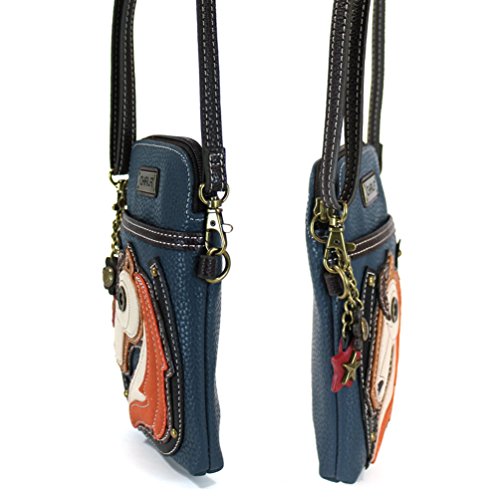 Image of CHALA Wilderness Animal Collection Cell Phone Crossbody Purse-Women PU Leather /Canvas Multicolor Handbag w /Adjustable Strap