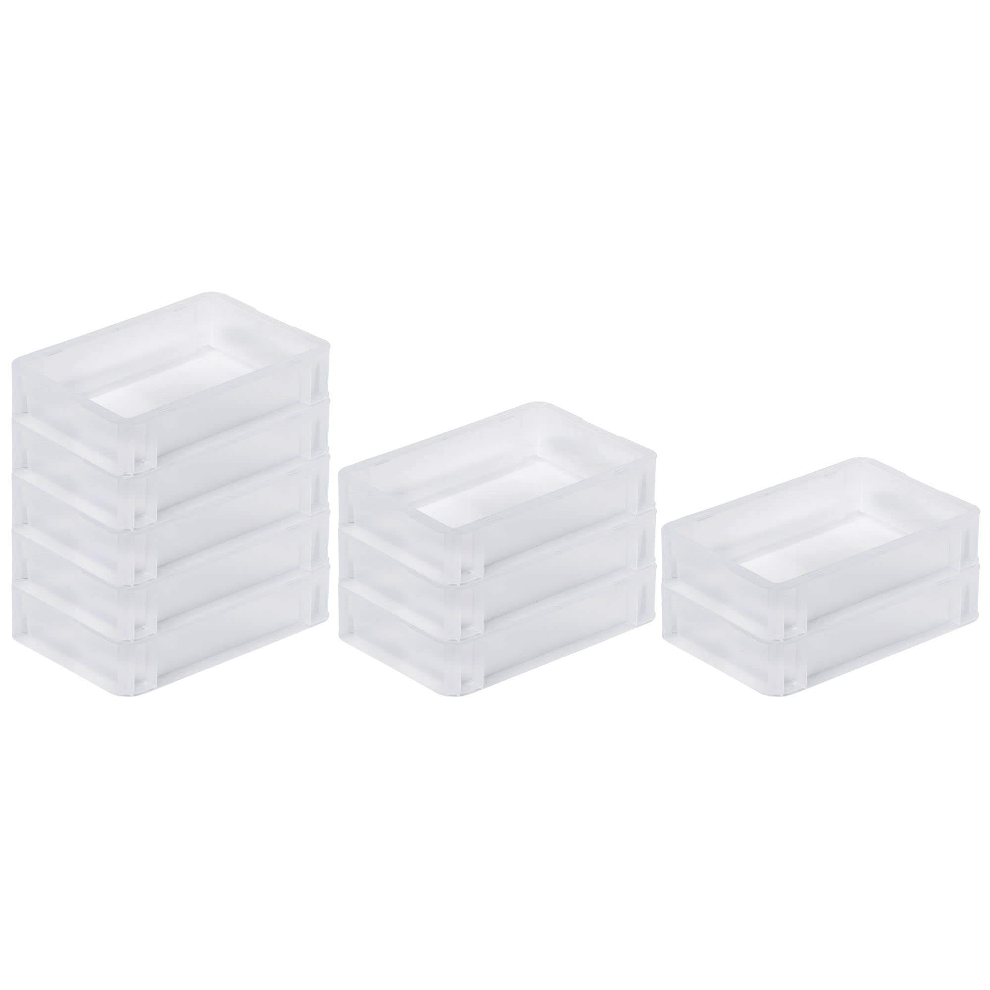 PROREGAL SuperSparSet 10x Transparenter Eurobehälter BasicLine mit geschlossenem Griff | HxBxT 7x20x30cm | 2,9 Liter | Eurobox, Transportbox, Transportbehälter, Stapelbehälter